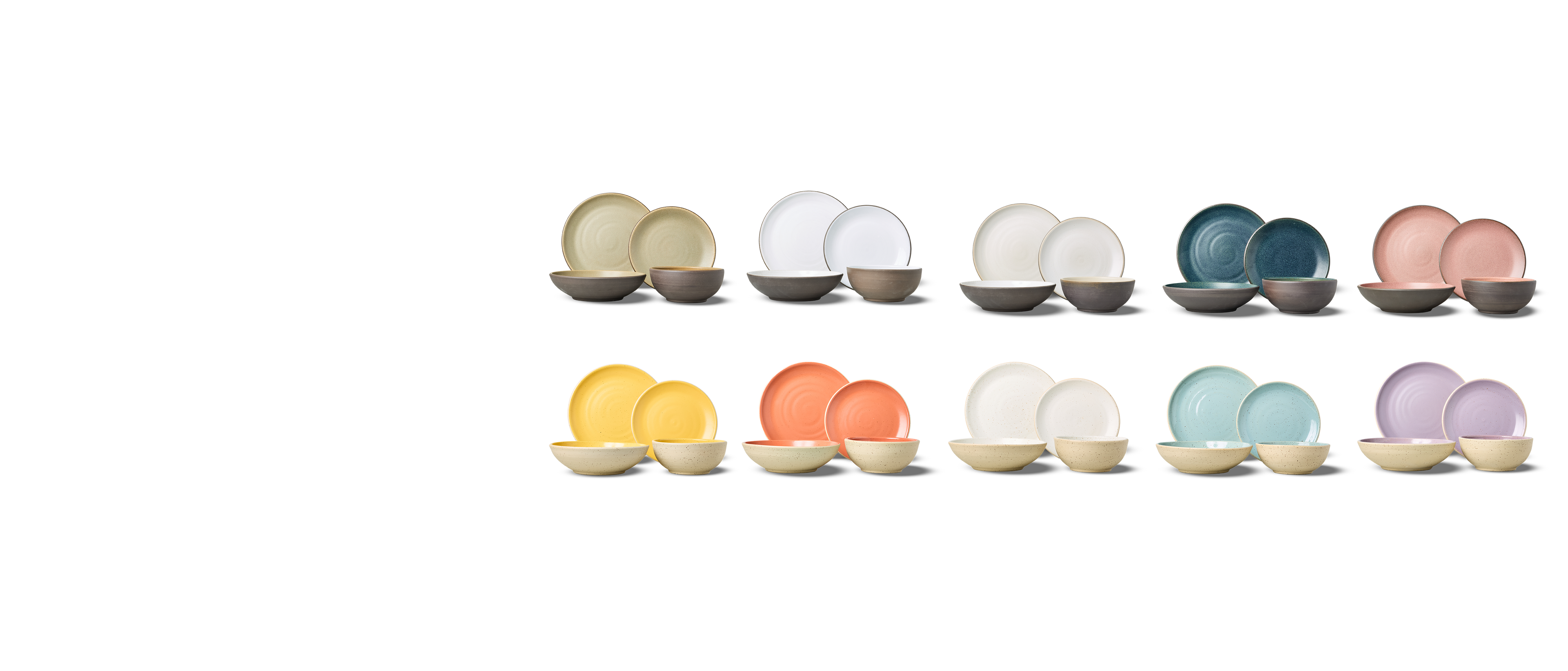 Set of colorful bath bombs in various shades on a white background